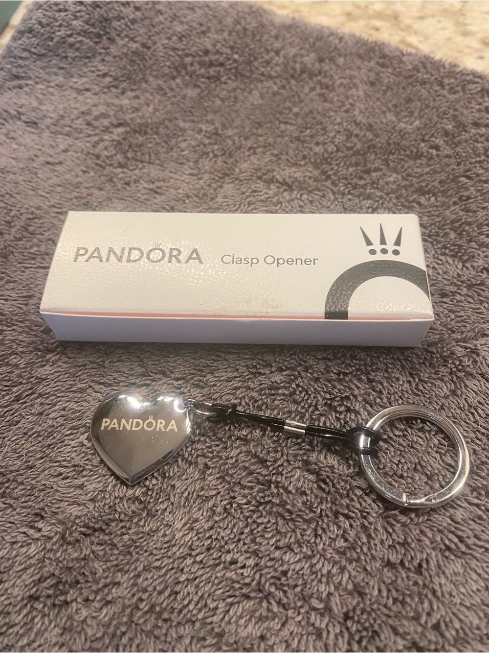 Pandora Silver Heart Clasp Opener Keyring